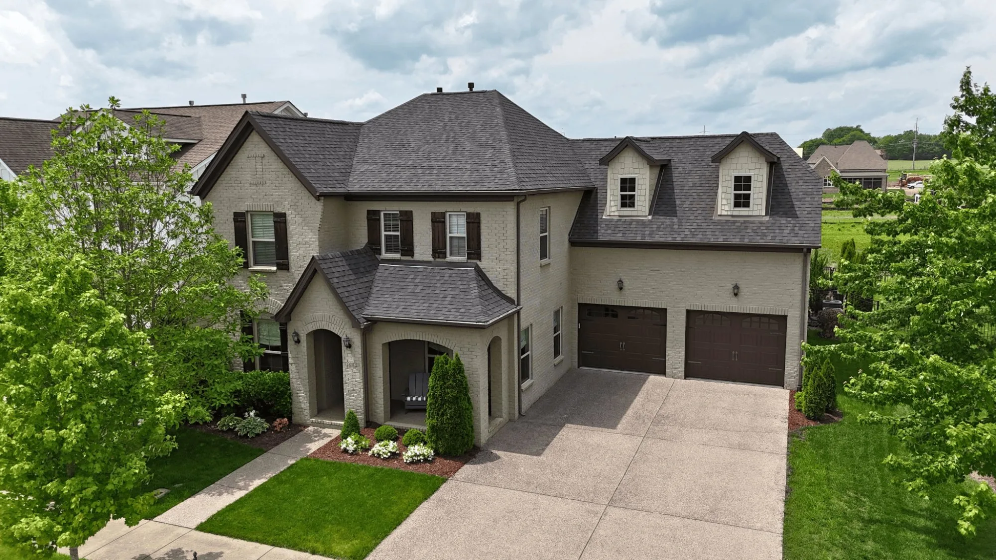 Premium roofing materials on high-end home